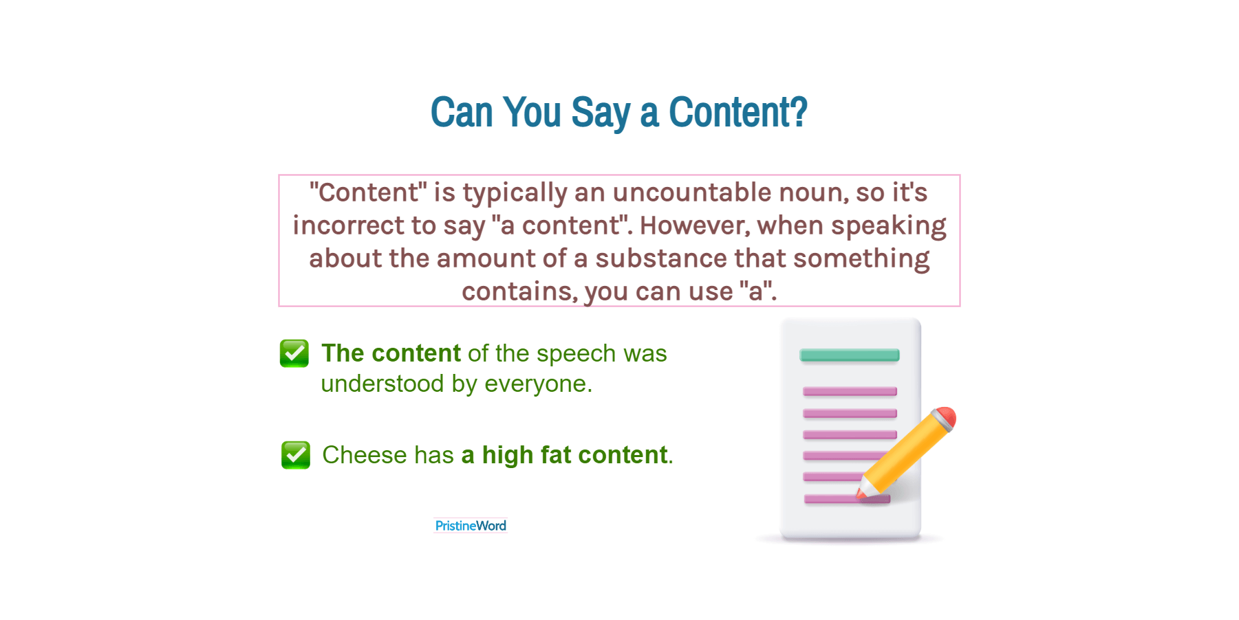 Can You Say 'a Content'?