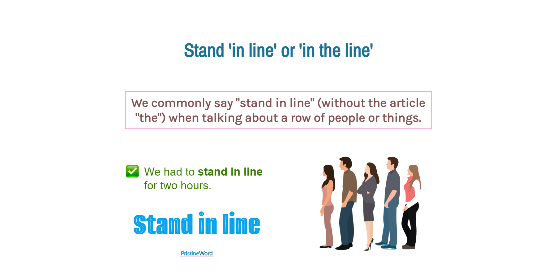 'Stand in Line' or 'Stand in the Line'