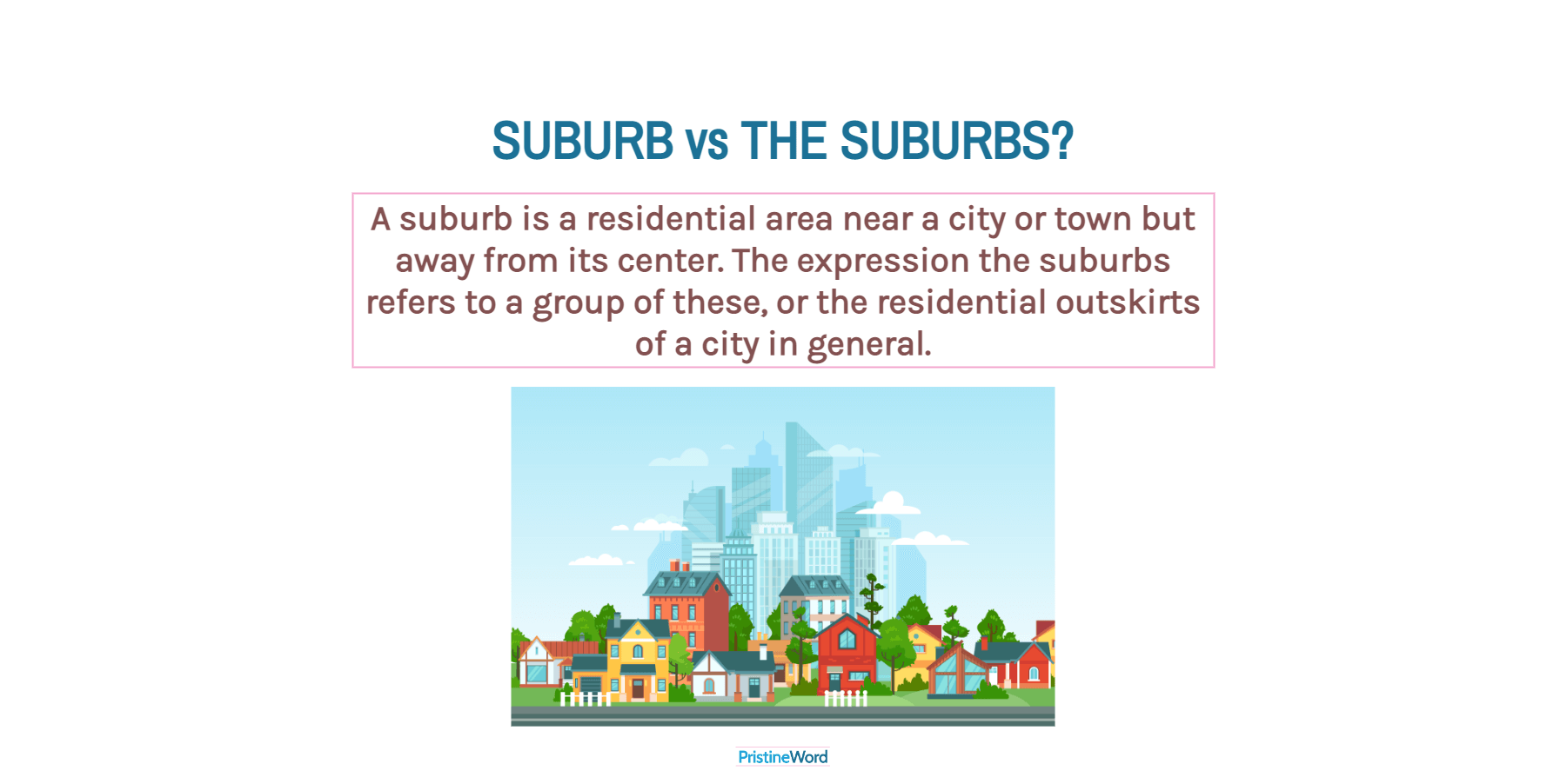 Suburb vs. the Suburbs. What's the Difference?