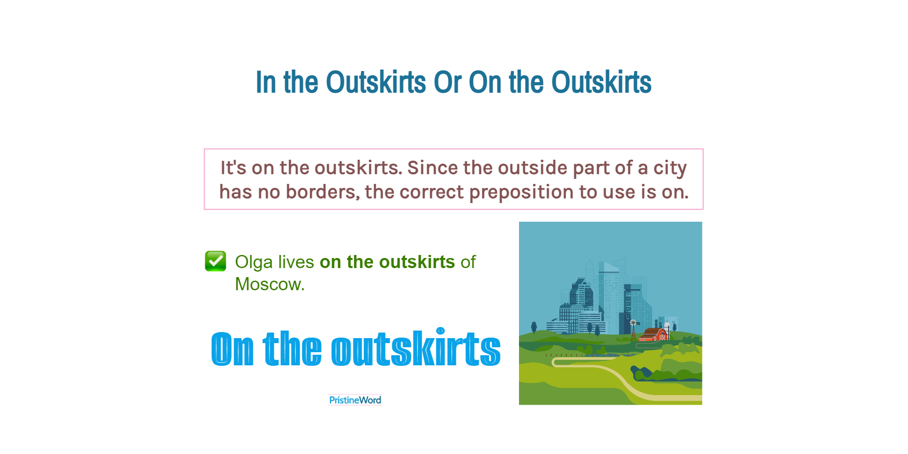 'On the Outskirts' Or 'In the Outskirts'