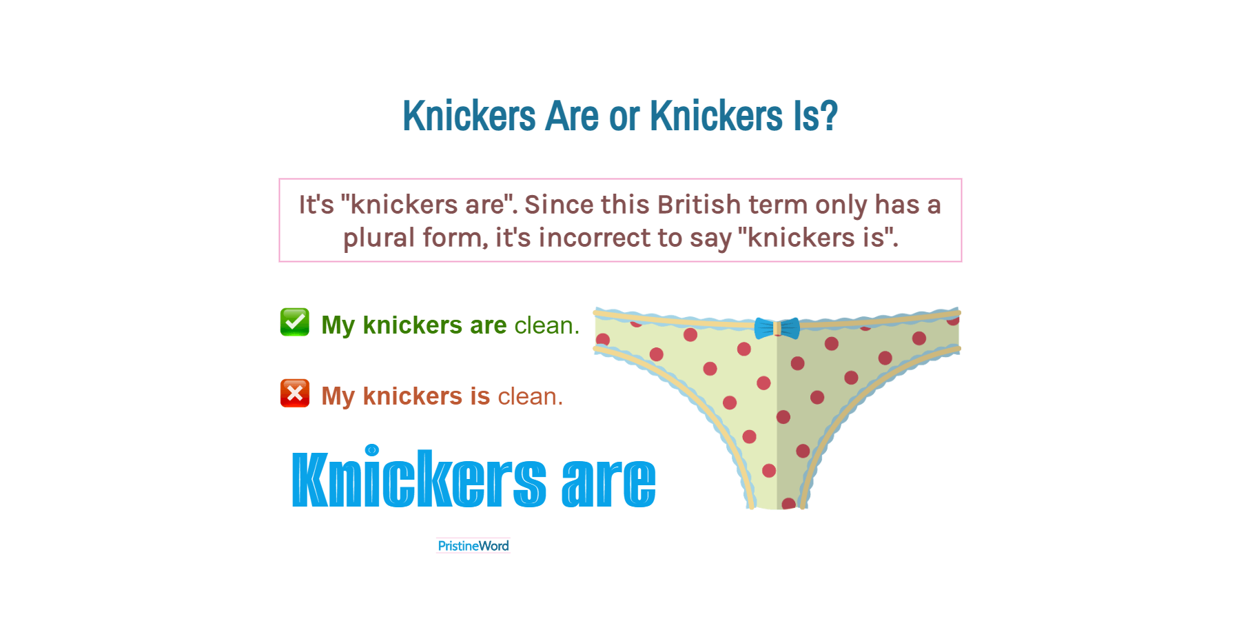 Knickers Are Or Knickers Is. Which Is Correct?
