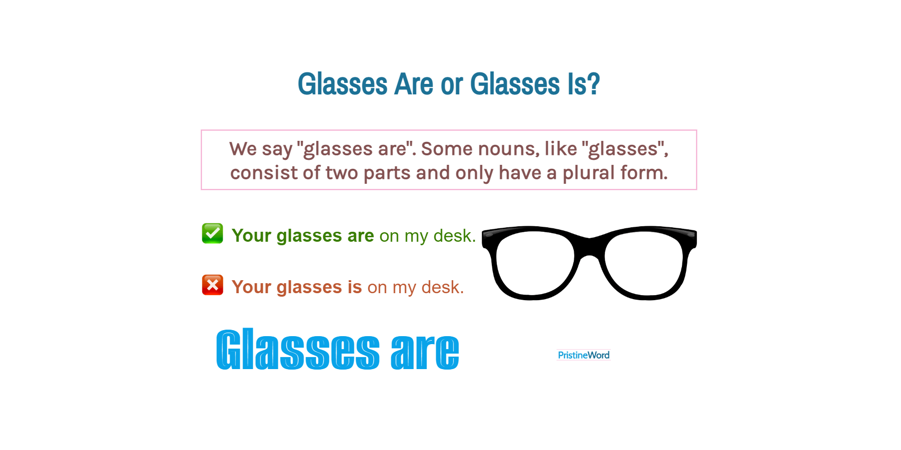 Glasses Are Or Glasses Is. Which Is Correct?
