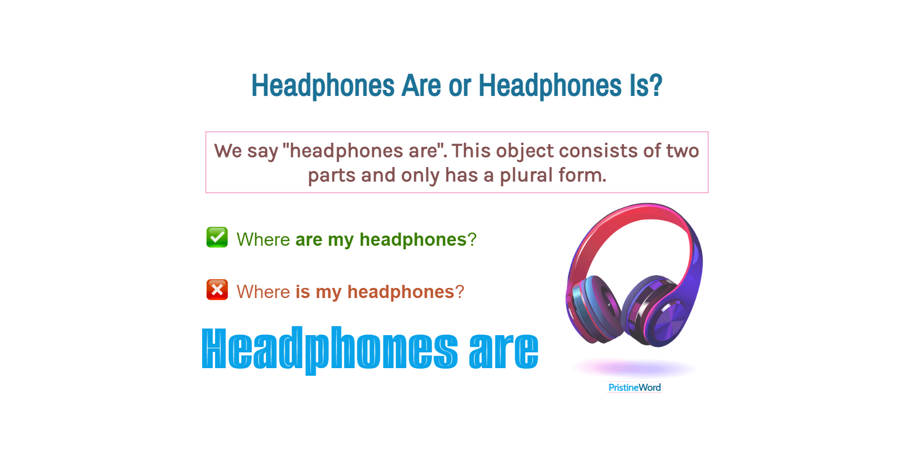 Headphones Are Or Headphones Is. Which Is Correct?