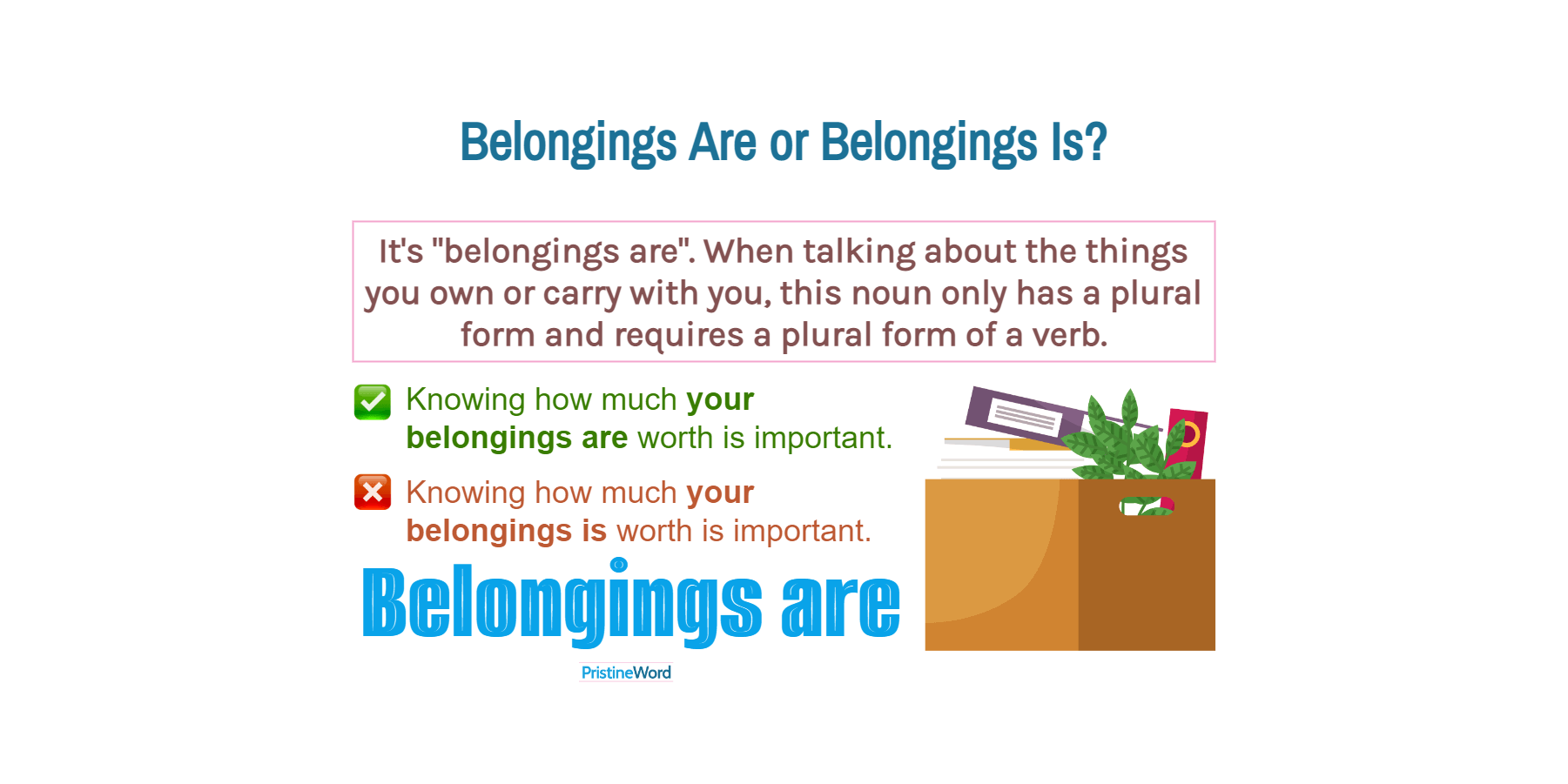 Belongings Is or Belongings Are. Which Is Correct?