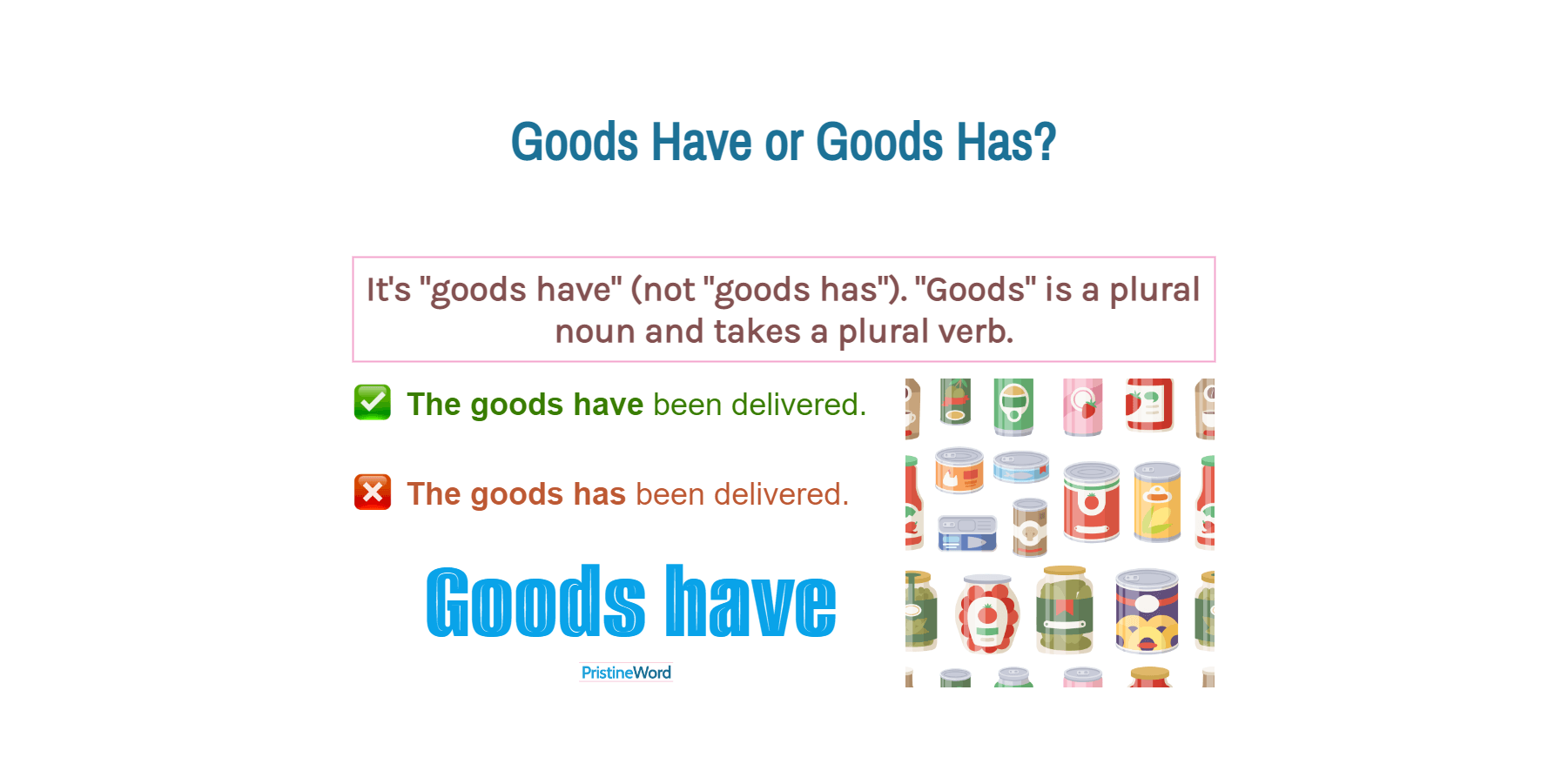 Goods Have or Goods has. Which Is Correct?