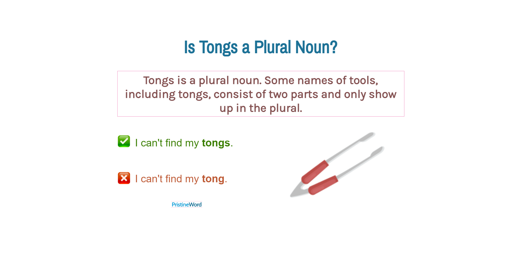 Is Tongs a Plural Noun?