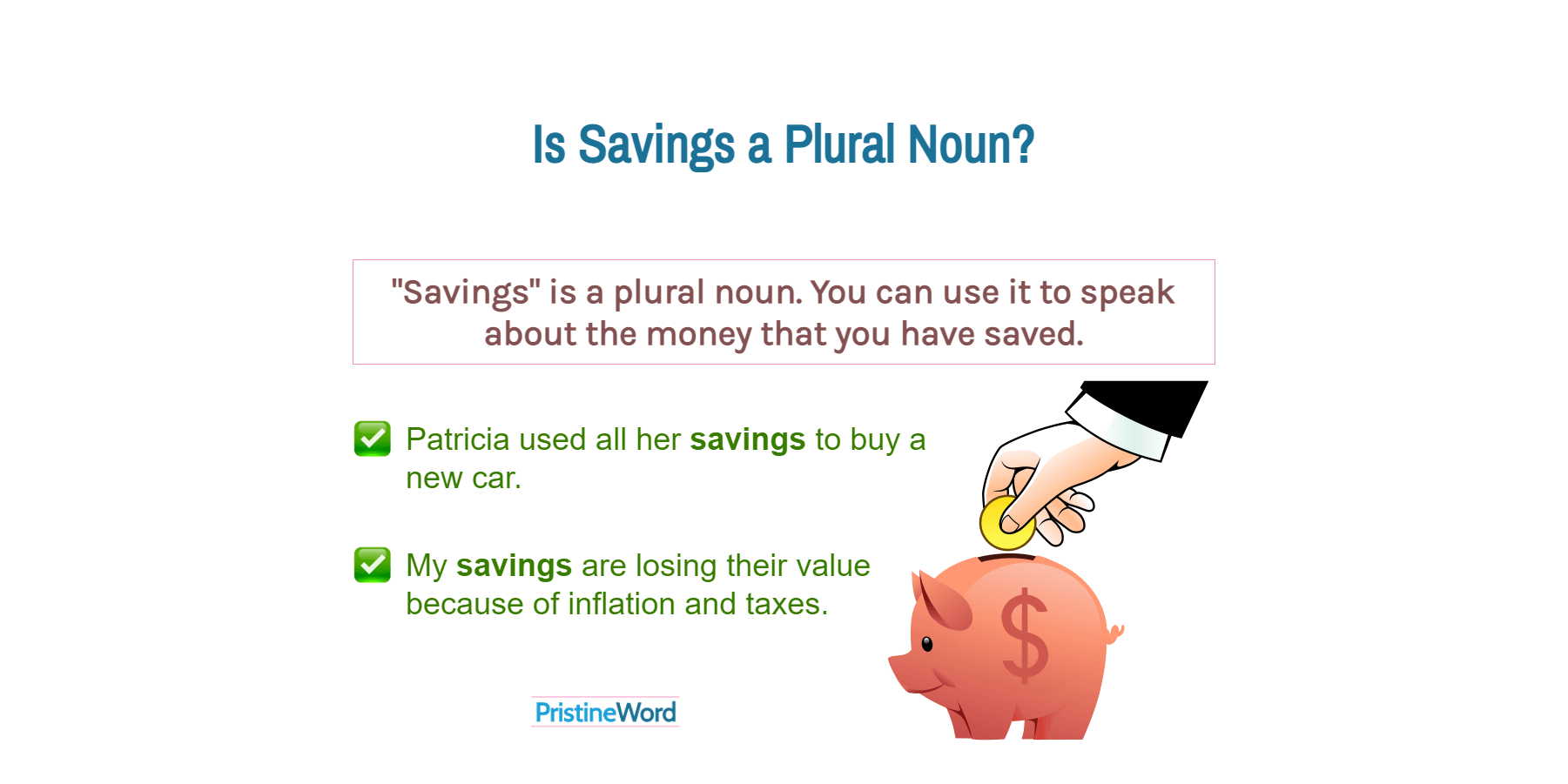 Is 'Savings' a Plural Noun?