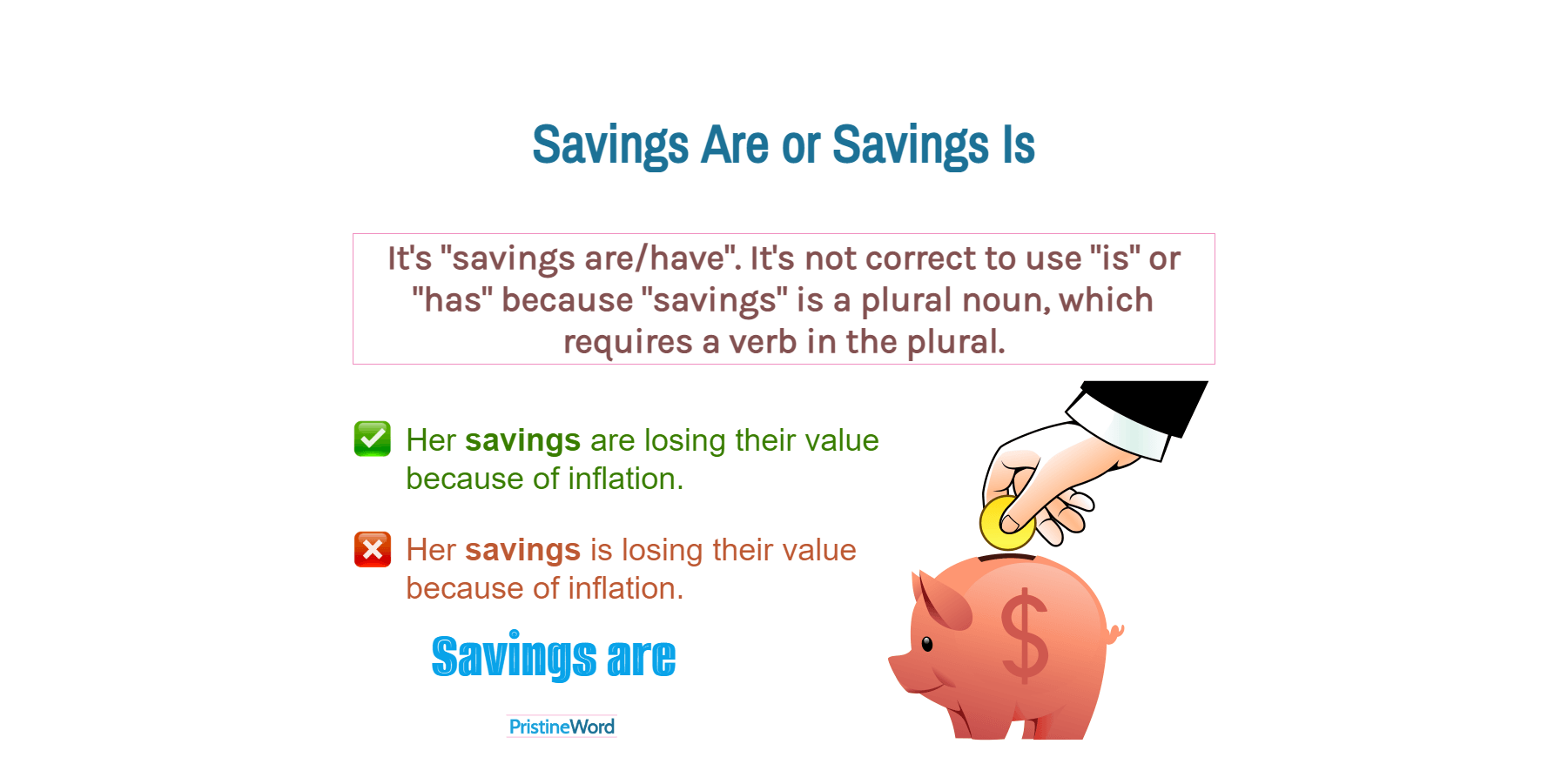 'Savings Are' or 'Savings Is'
