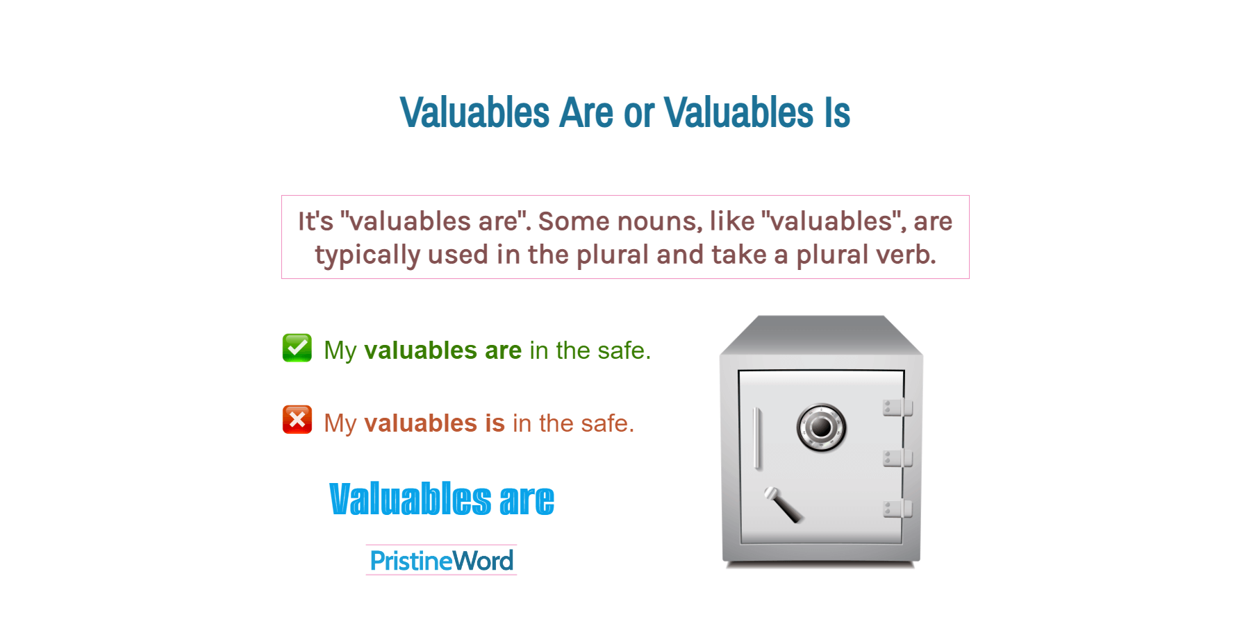 'Valuables Are' or 'Valuables Is'