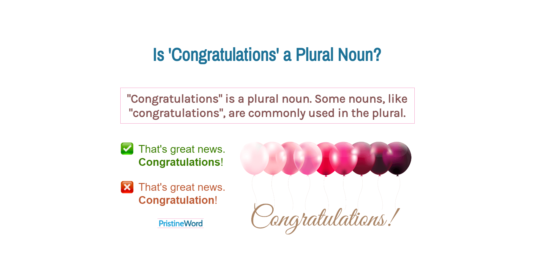 Is Congratulations a Plural Noun?