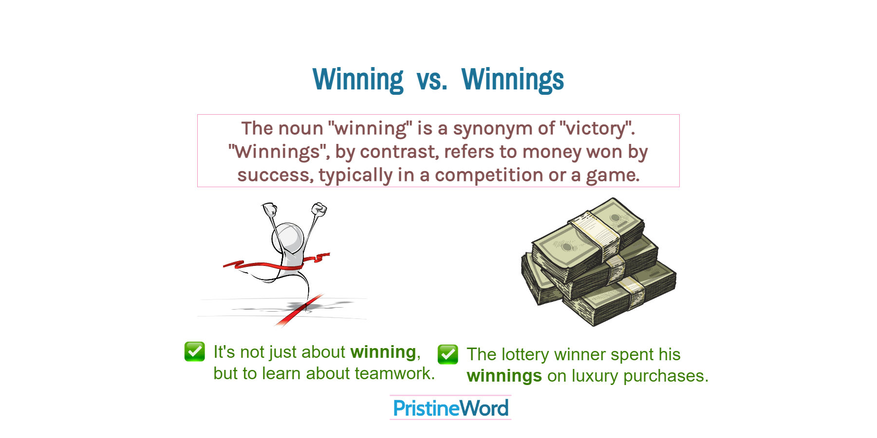 'Winning' vs. 'Winnings'. What's the Difference?