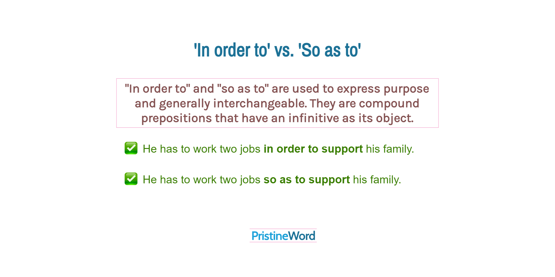 'In order to' vs. 'So as to'