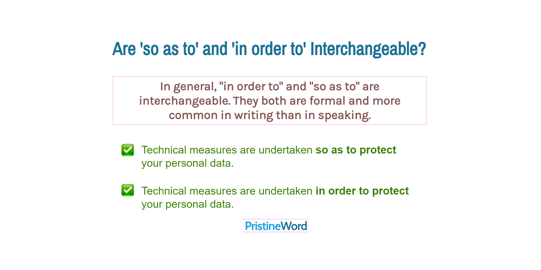 Are 'So as to' and 'In order to' Interchangeable?