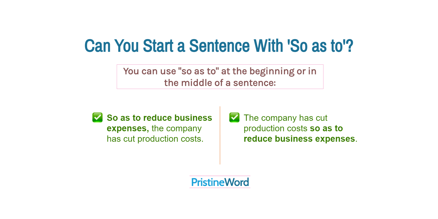 Can You Start a Sentence With 'So as to'?