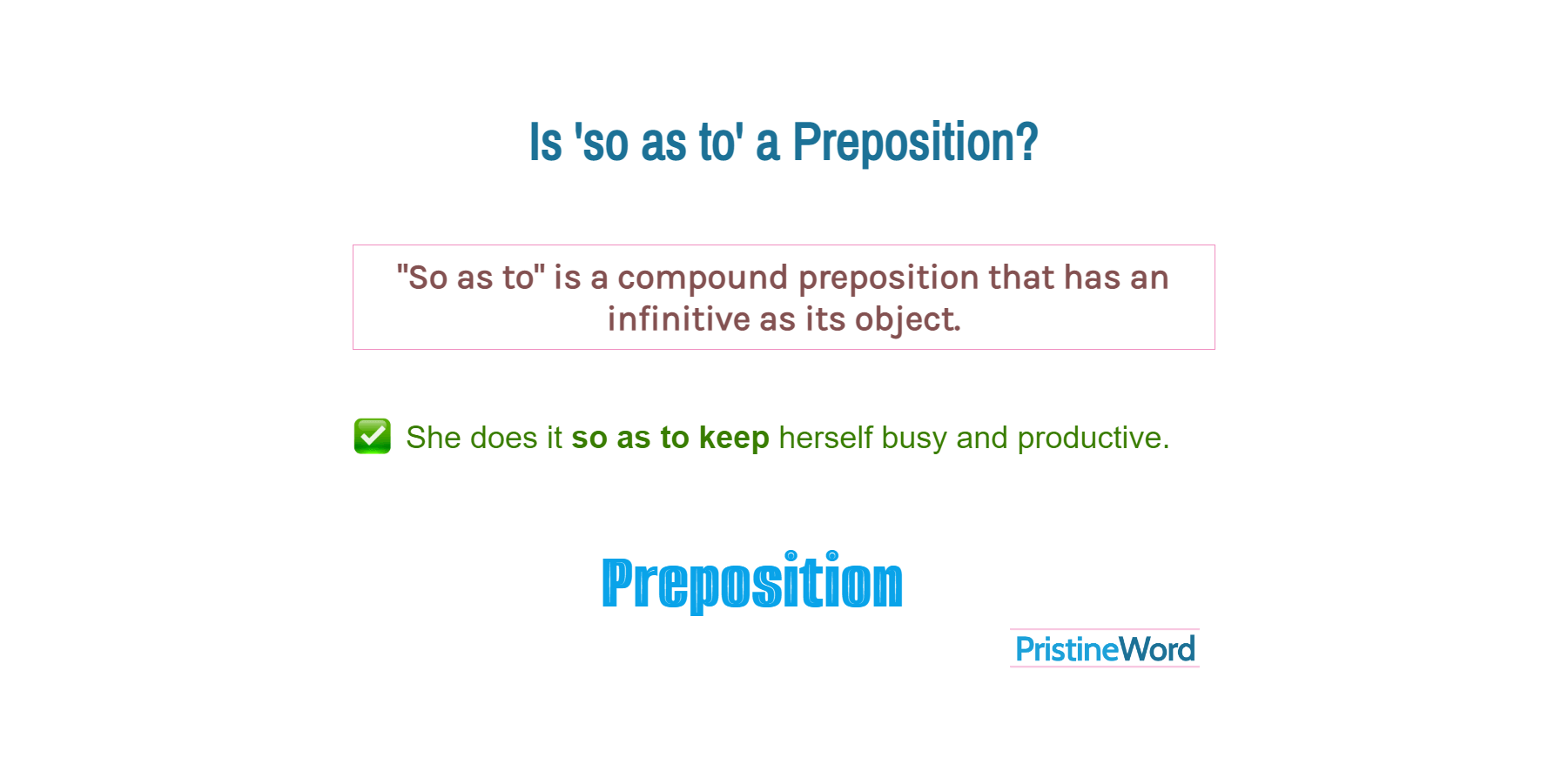 Is 'So as to' a Preposition or a Conjunction?
