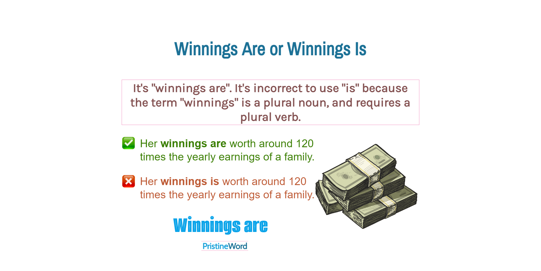'Winnings Is' or 'Winnings Are'