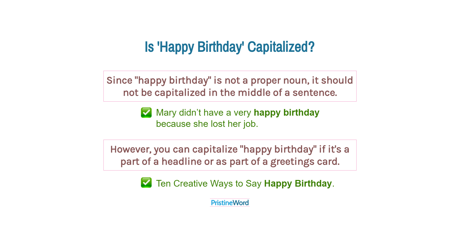Is 'Happy Birthday' Capitalized?
