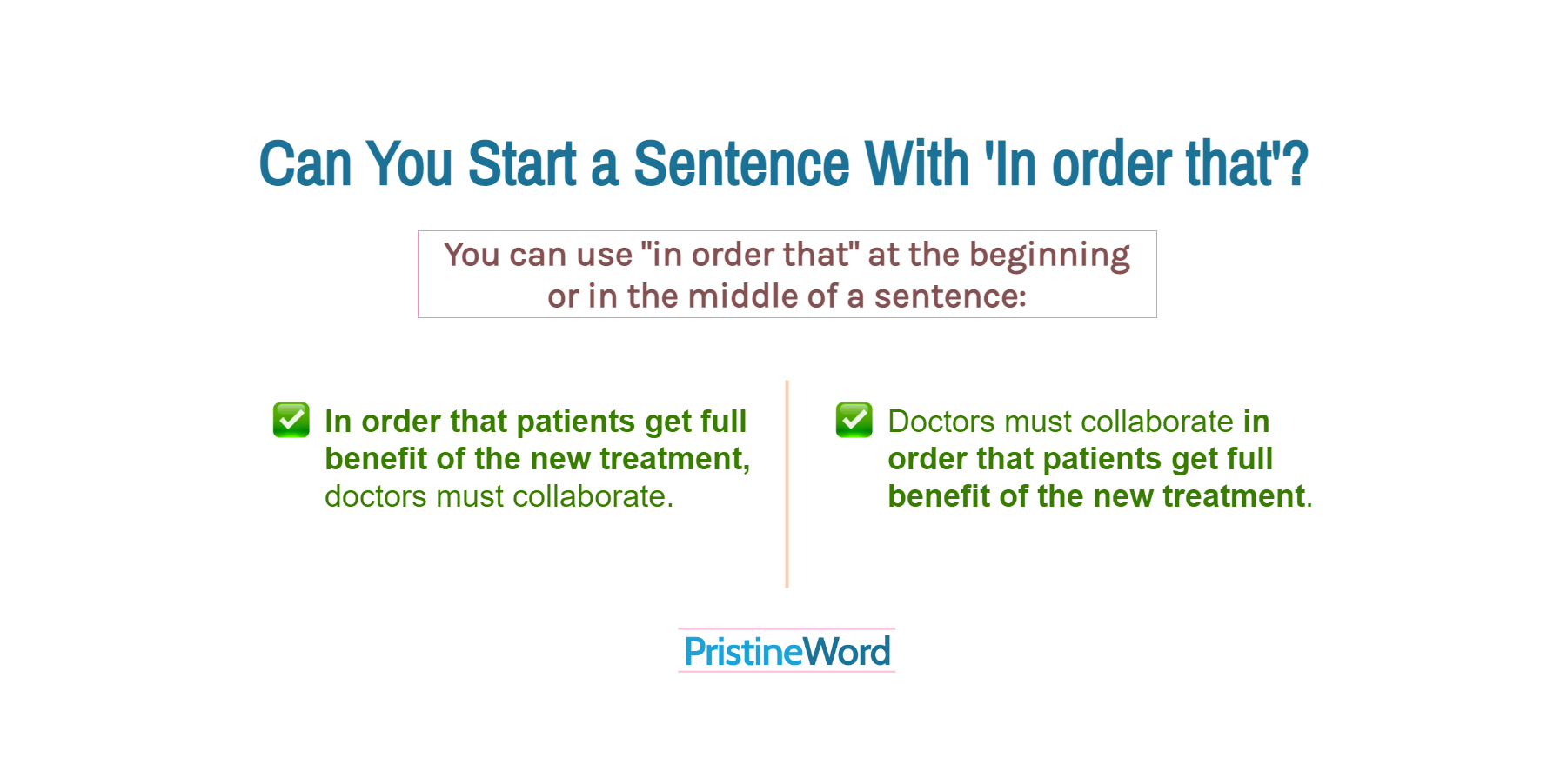 Can You Start a Sentence with 'In order that'?