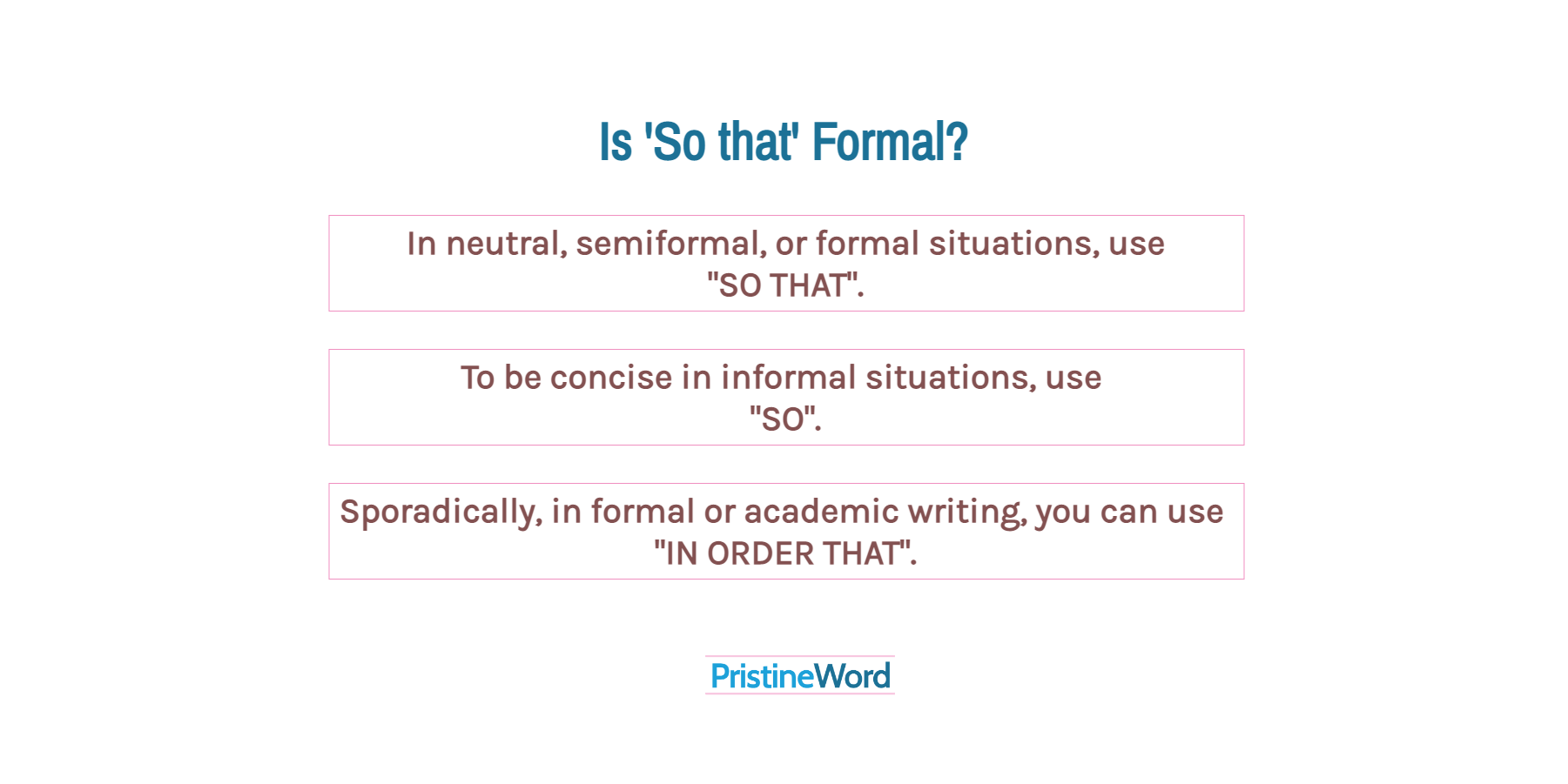 Is 'So that' Formal?