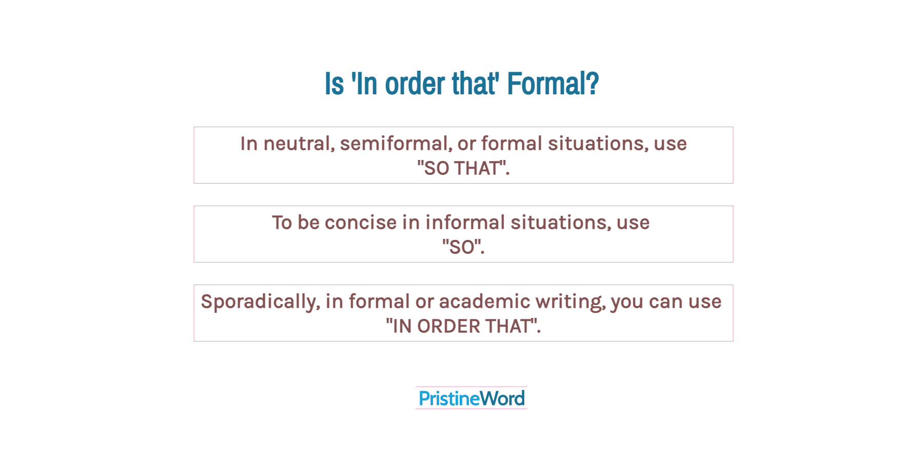 Is 'In order that' Formal?
