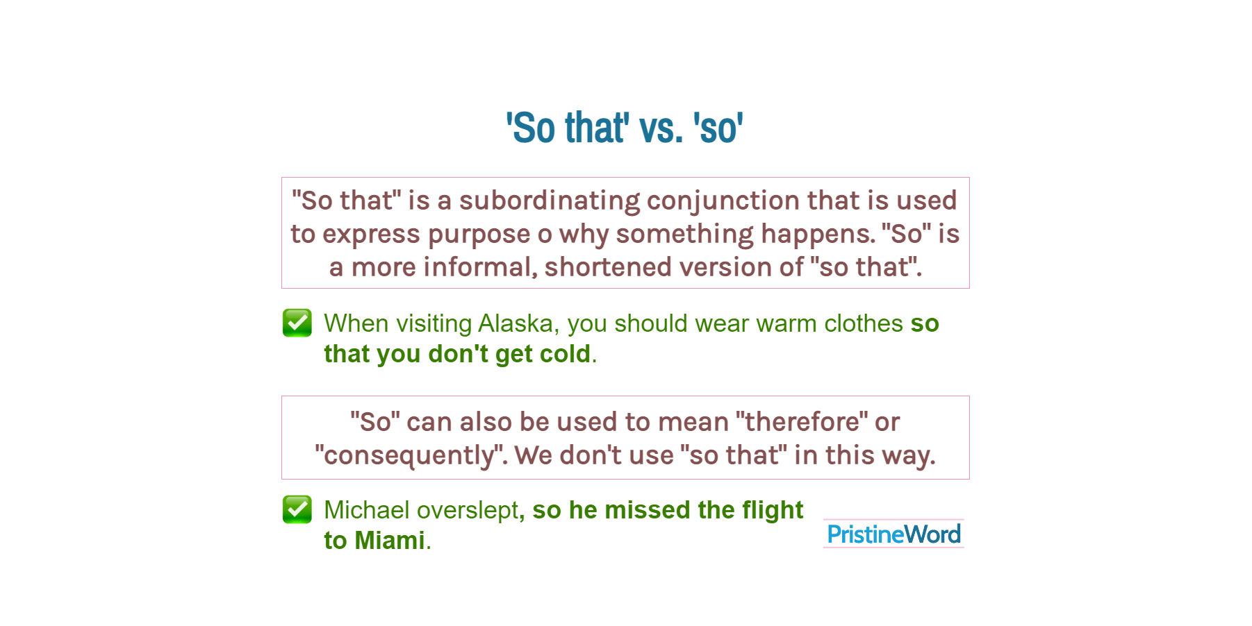 'So that' vs. 'So'. What's the Difference?