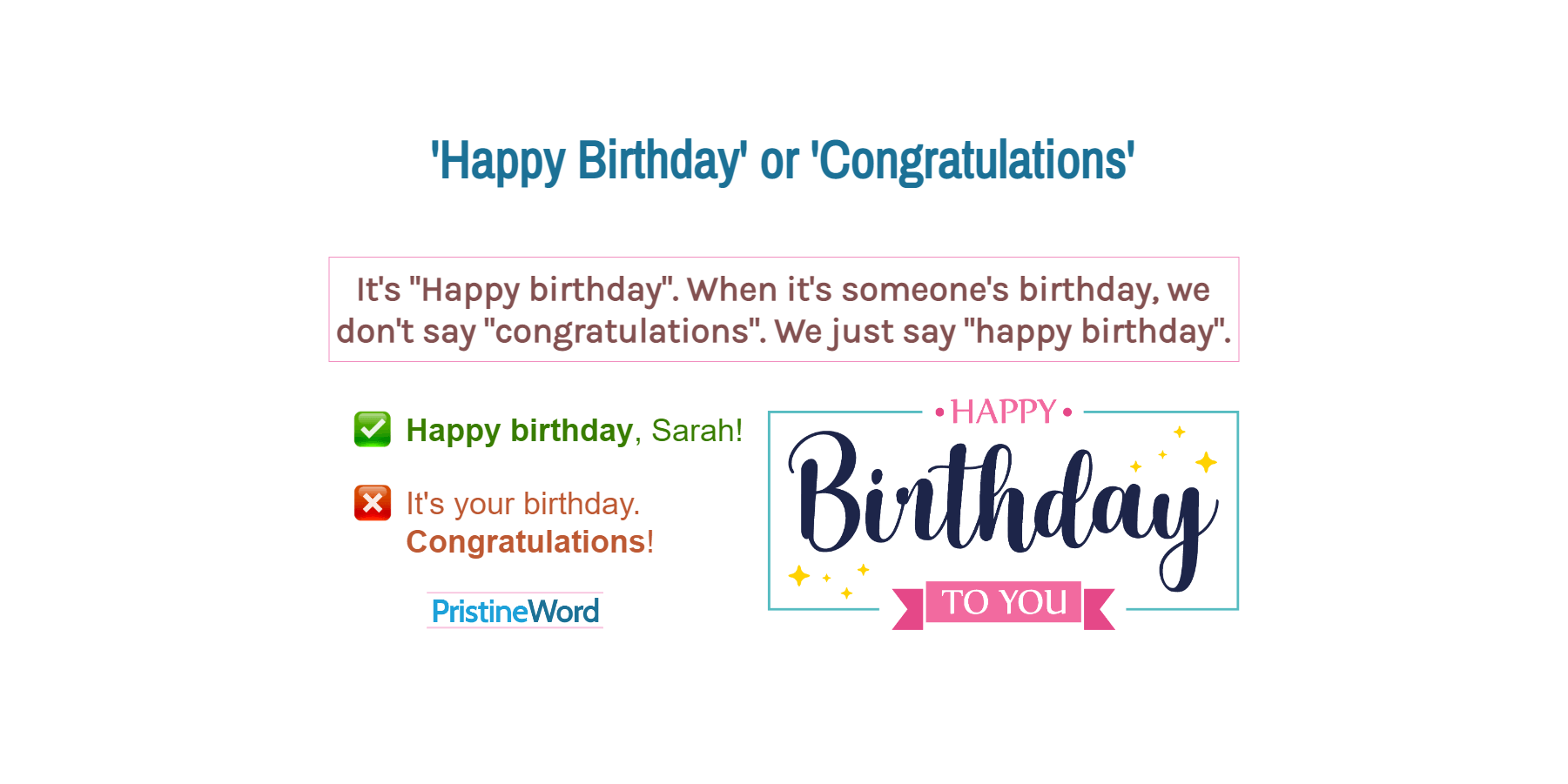 Is It 'Happy Birthday' or 'Congratulations'?