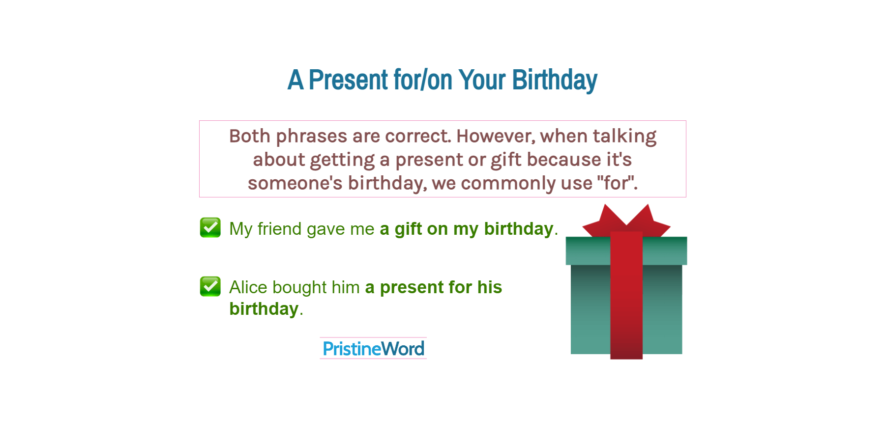 A Present for/on Your Birthday