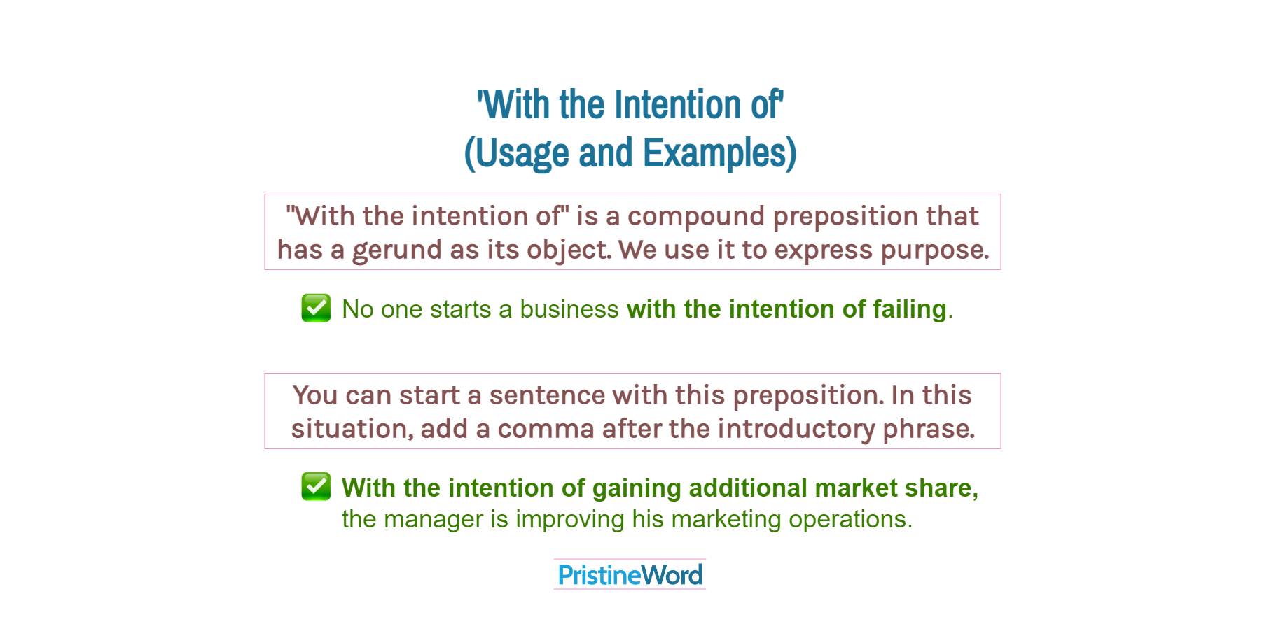 How to Use 'With the Intention of'