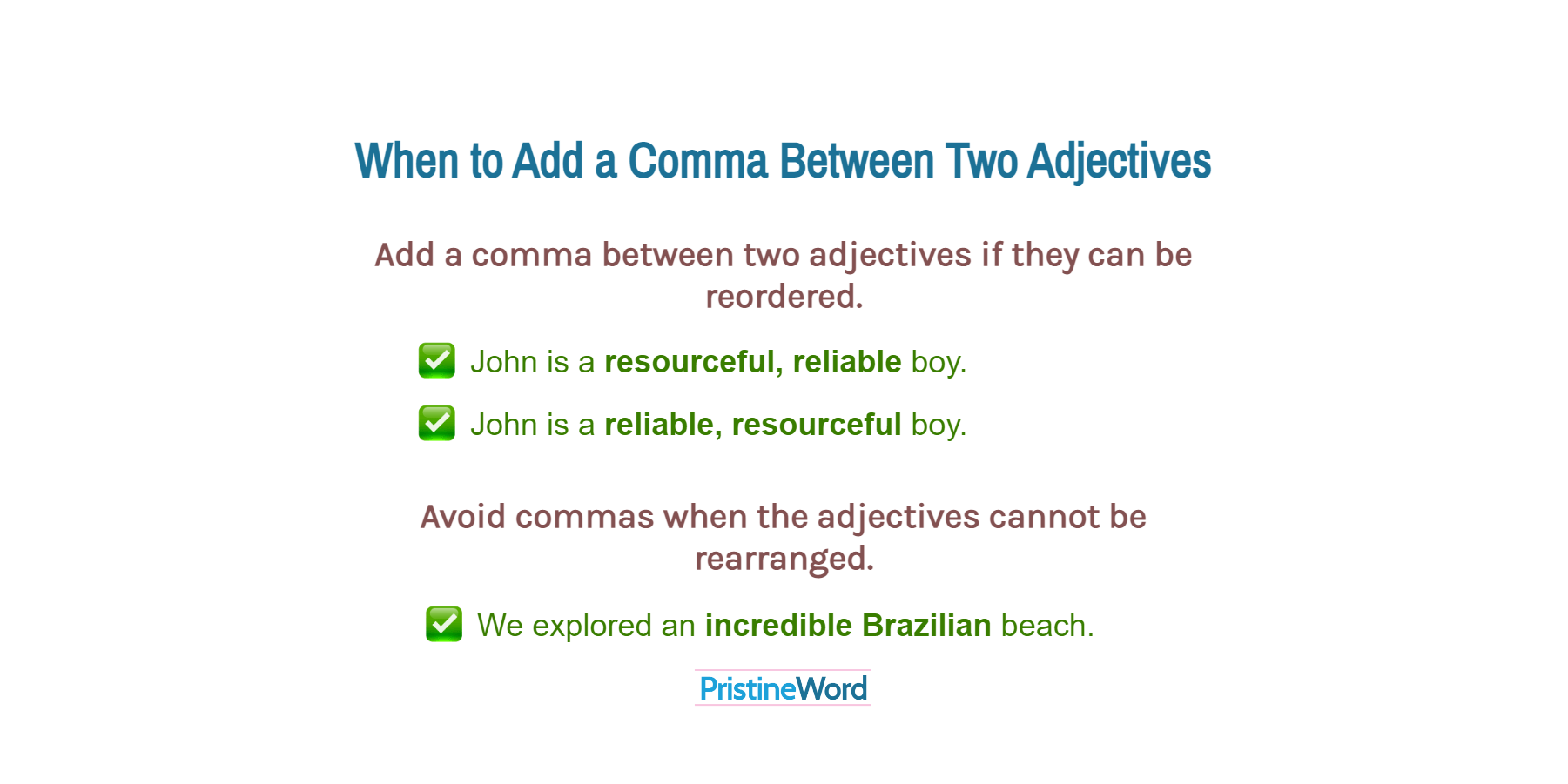 When to Add a Comma Between Two Adjectives