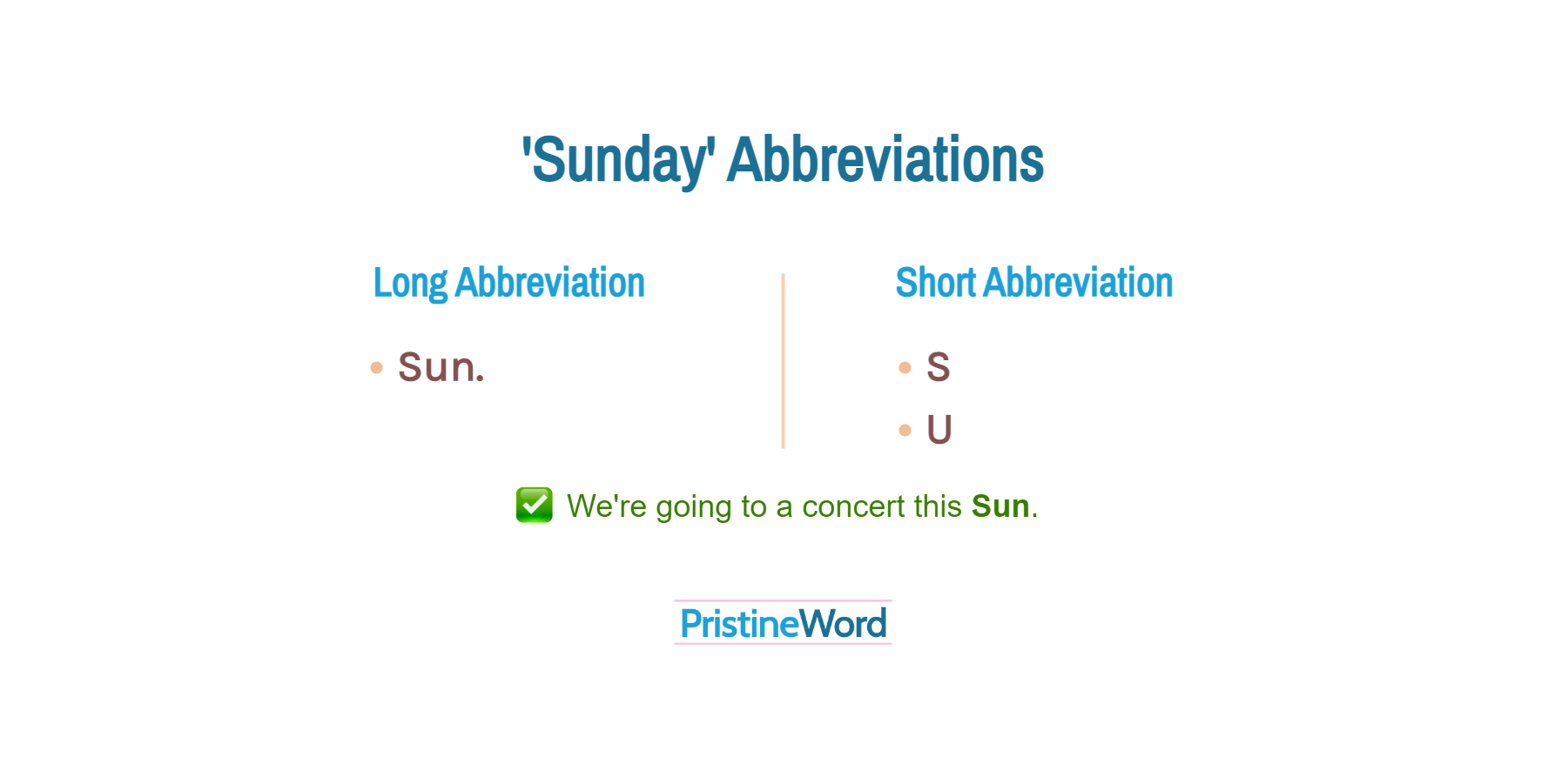 'Sunday': How and When to Abbreviate
