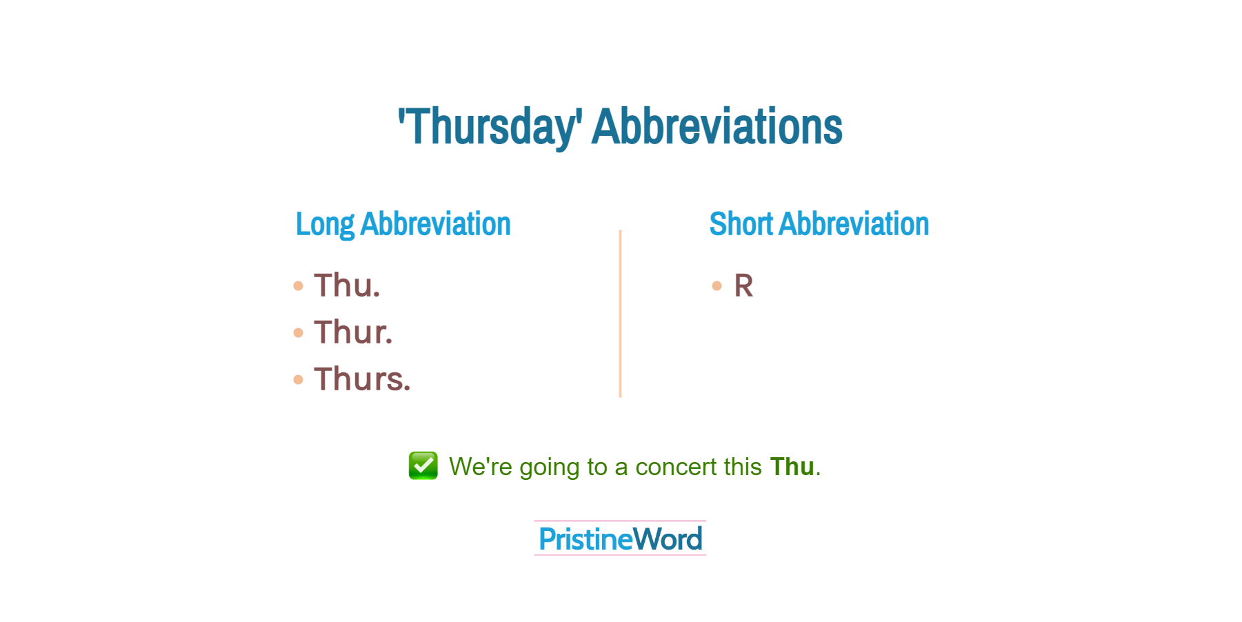 'Thursday': How and When to Abbreviate