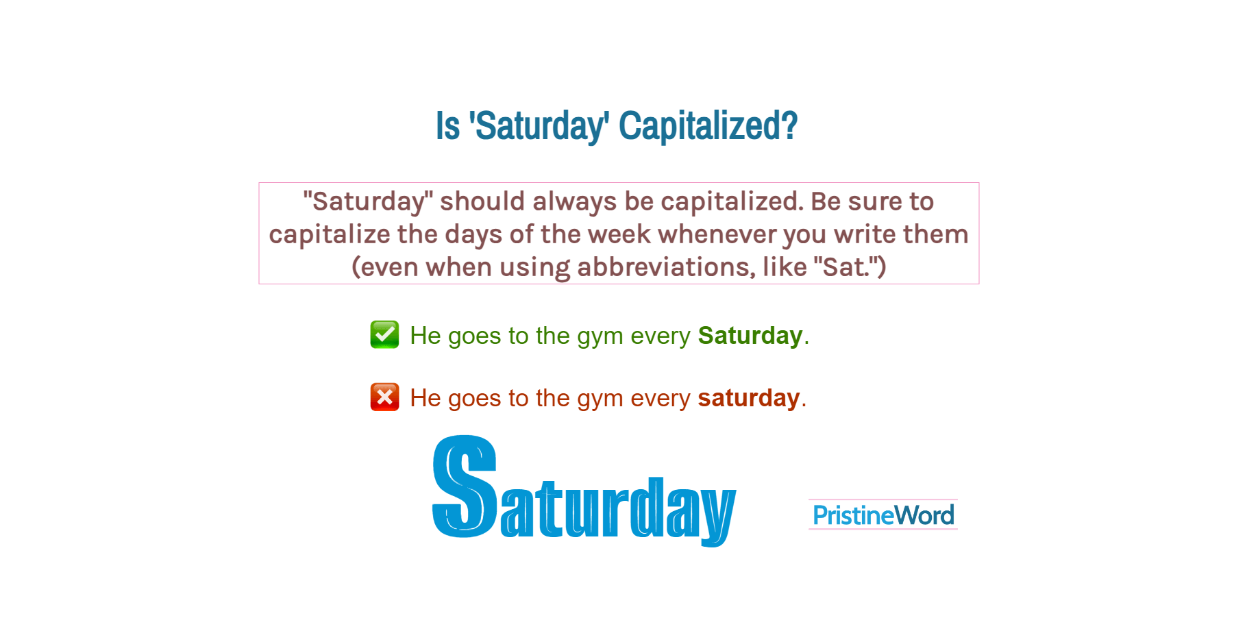 Is 'Saturday' Capitalized?