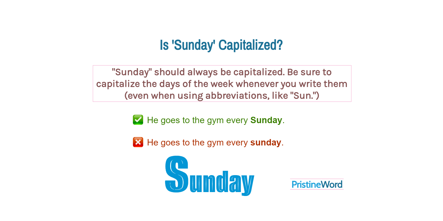 Is 'Sunday' Capitalized?