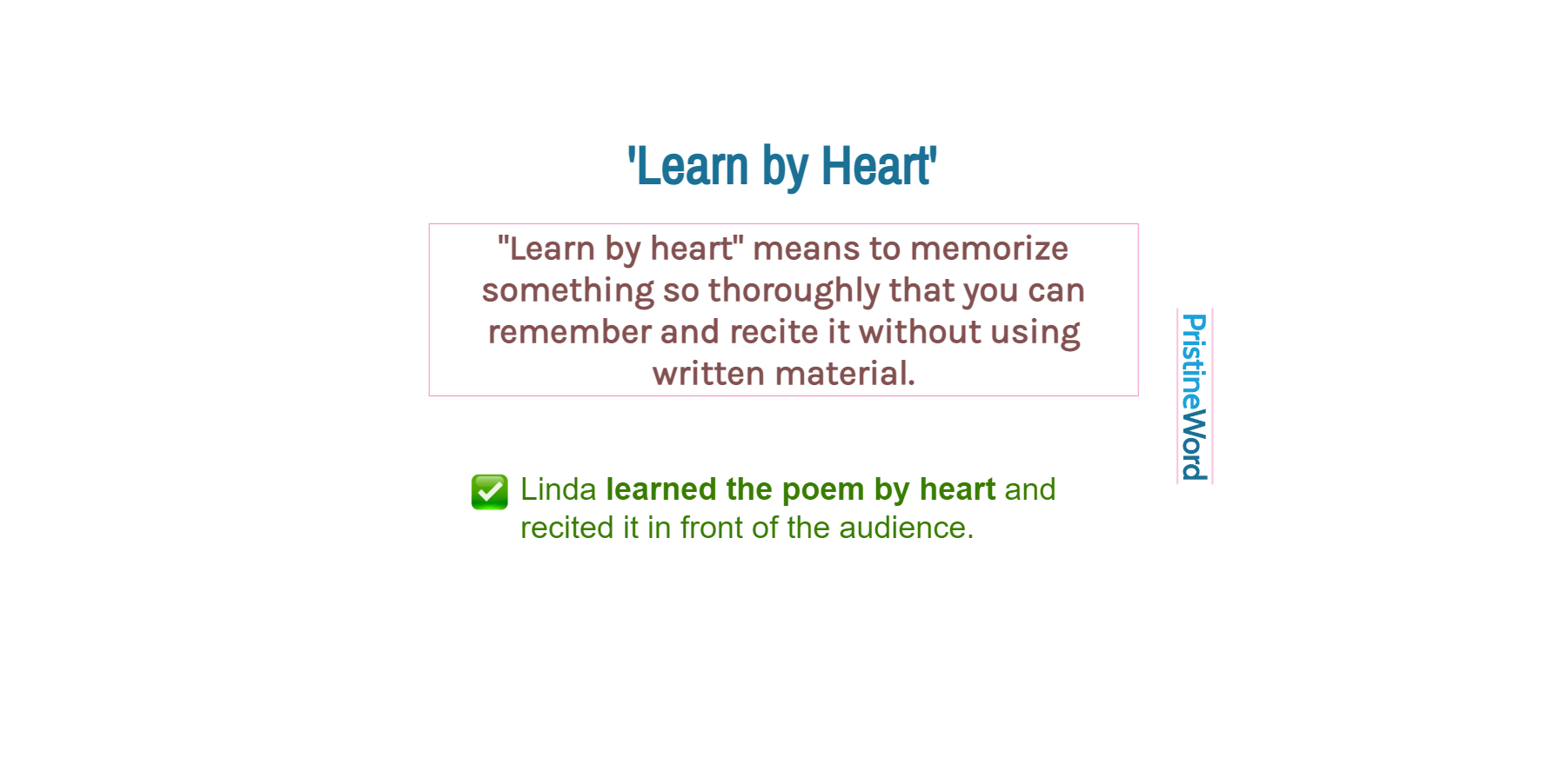 'Learn by Heart': Meaning and Usage