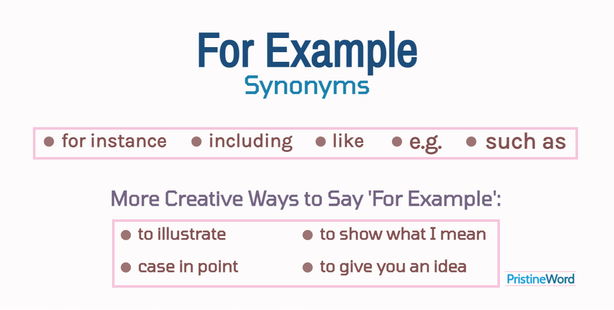 For example synonyms