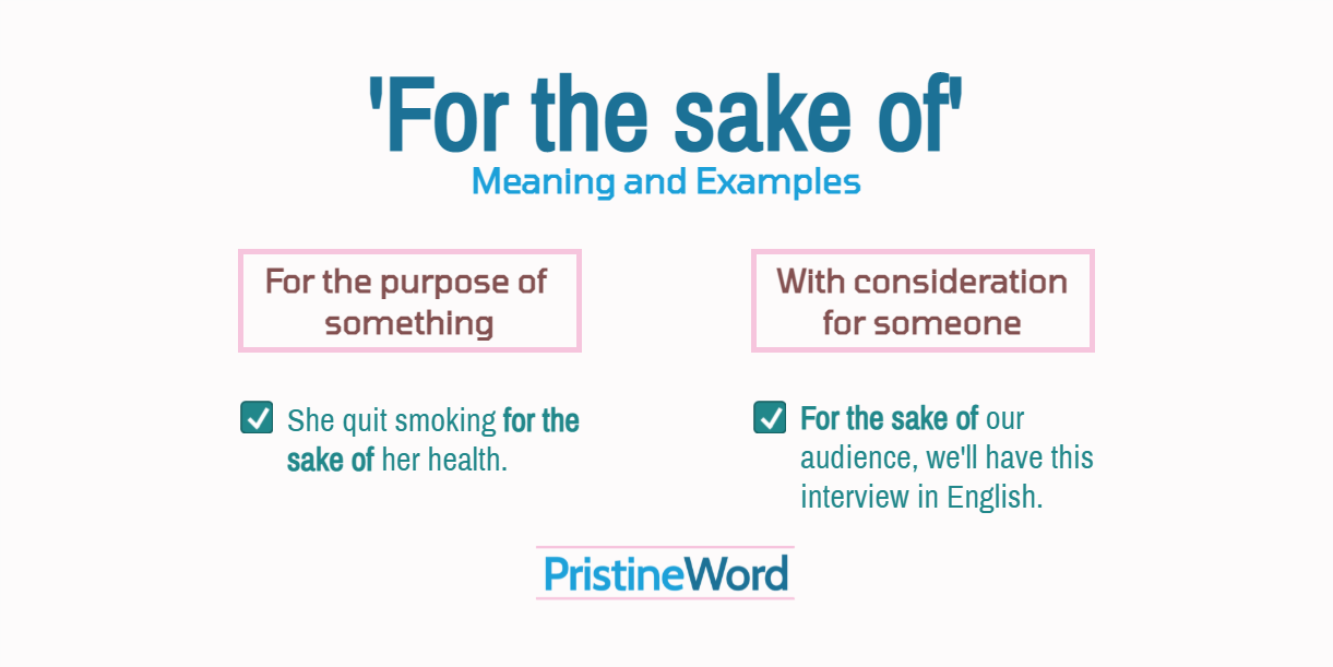 for the sake of it meaning in hindi with example
