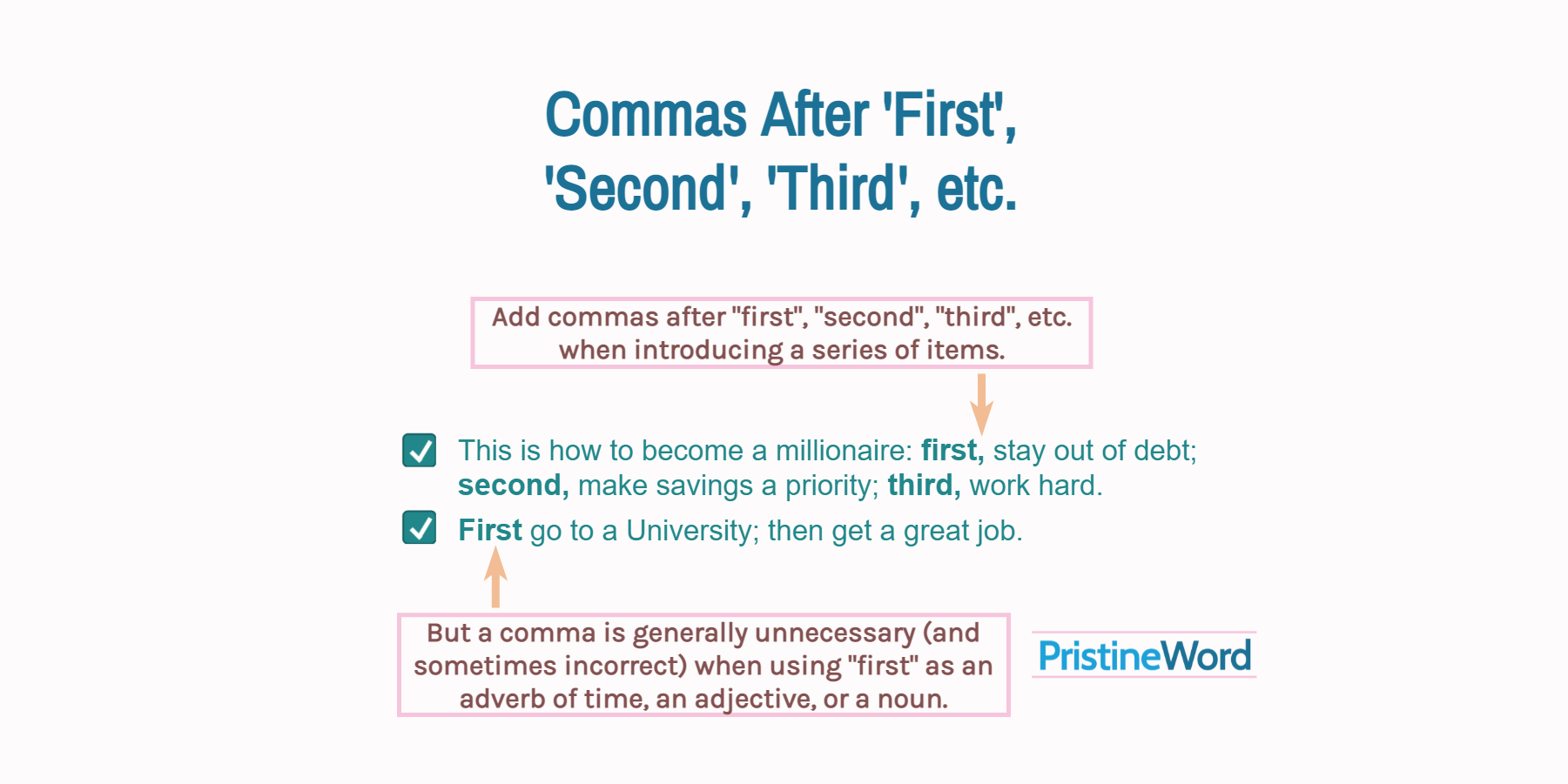 first of all comma or not