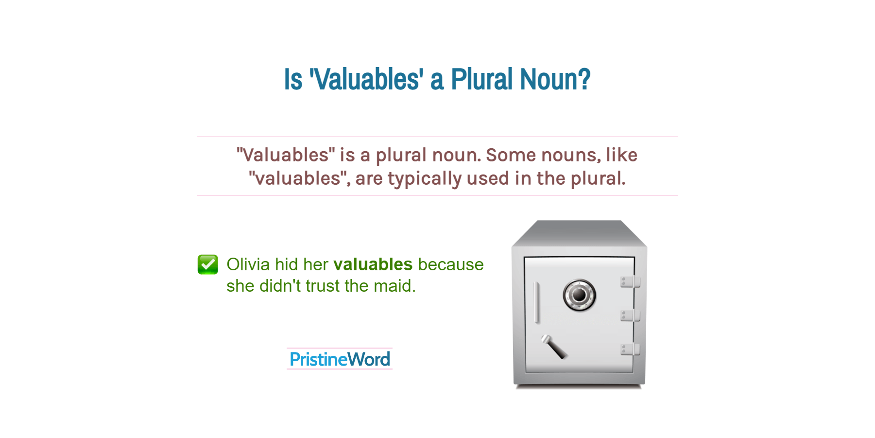 Is 'Valuables' a Plural Noun?
